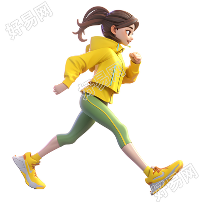 3D运动女孩卡通风格素材