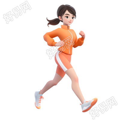 3D运动女孩可商用素材