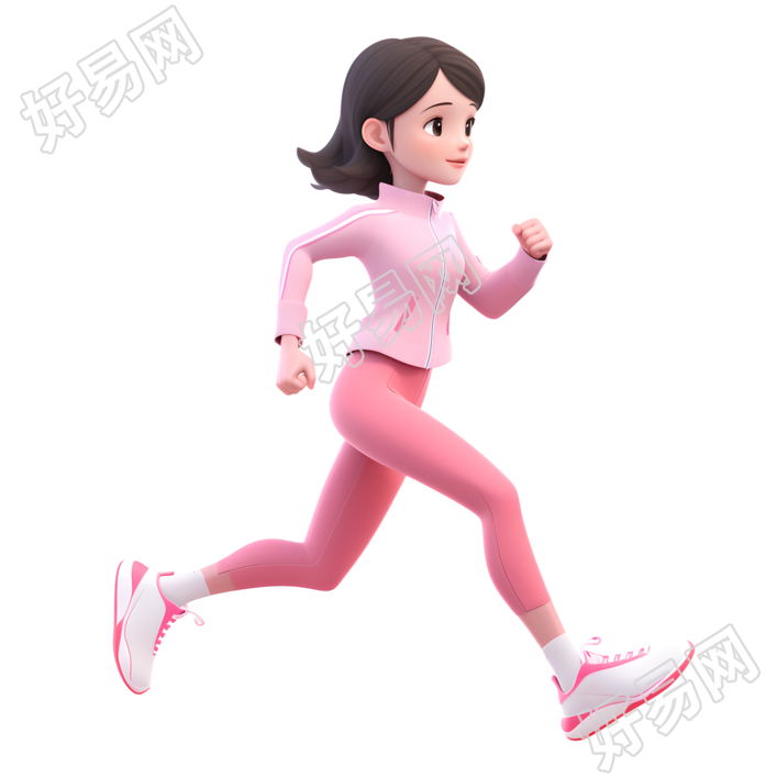 3D运动女孩卡通风格素材