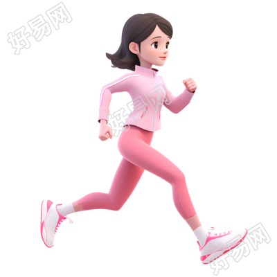 3D运动女孩卡通风格素材