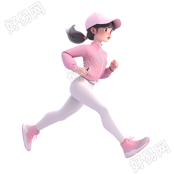 3D运动女孩创意设计插图