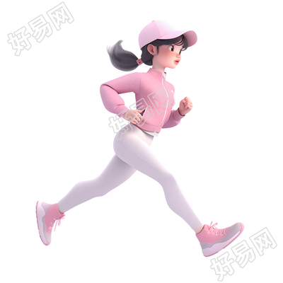 3D运动女孩创意设计插图