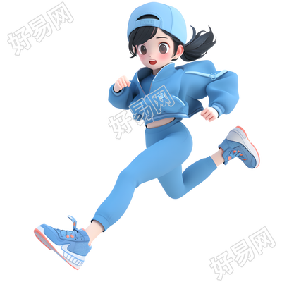 3D运动女孩简约商业设计素材