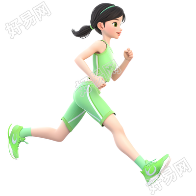 3D运动女孩商业设计素材