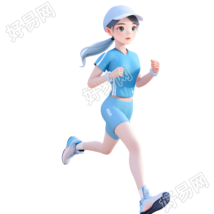 3D运动女孩卡通图形素材