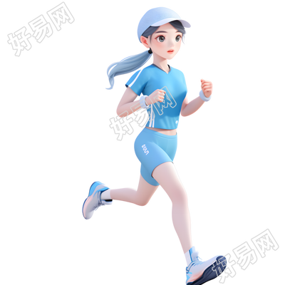 3D运动女孩卡通图形素材