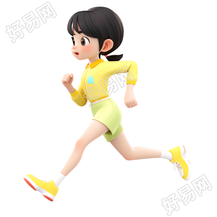 3D运动女孩创意设计插图