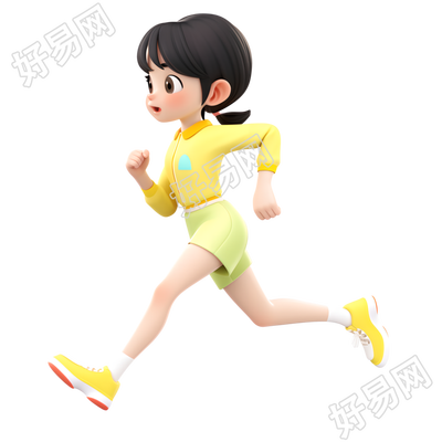 3D运动女孩创意设计插图