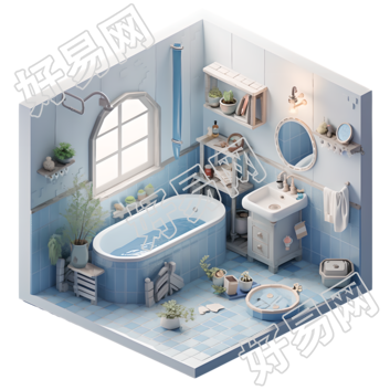 3D浴室室内场景素材