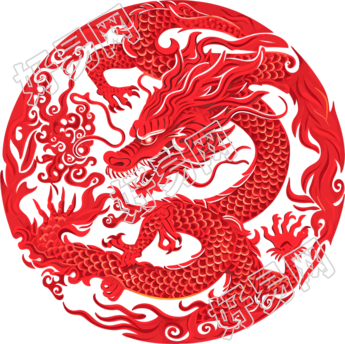 窗花剪纸中国龙素材