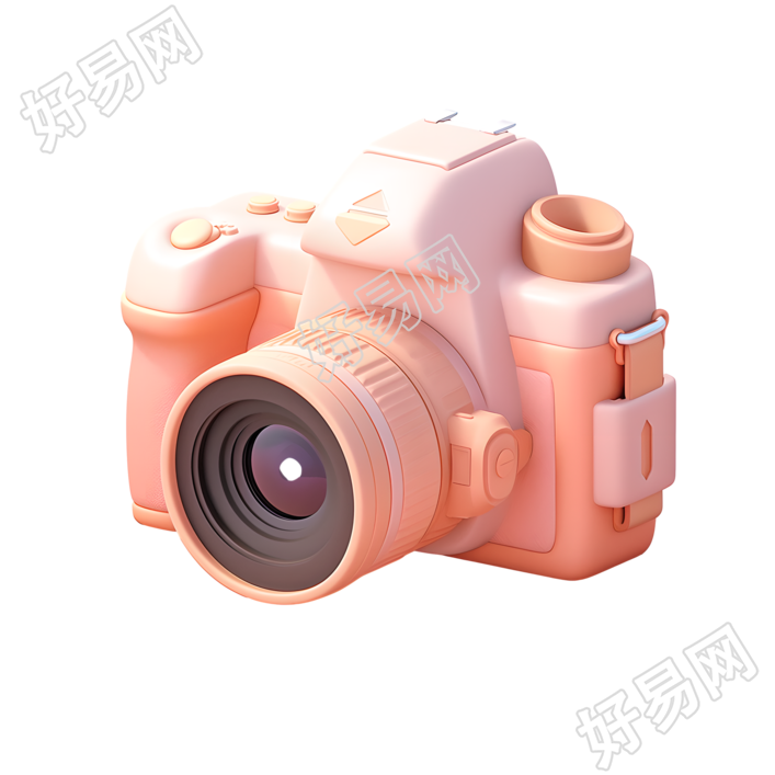 3D相机粉黄色插图