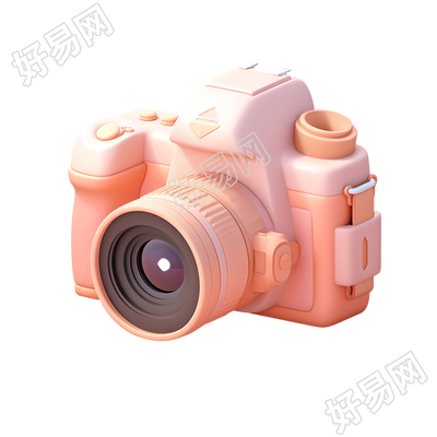 3D相机粉黄色插图