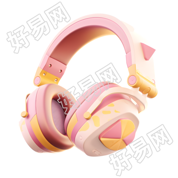 3D耳机梦幻氛围插画