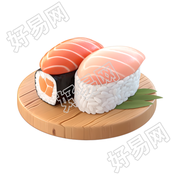 3D寿司迷你日本料理素材
