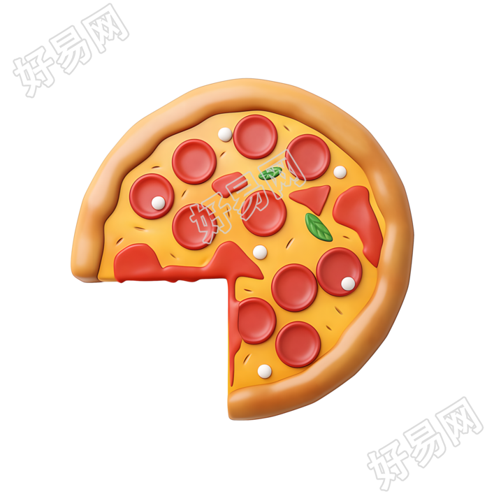 3D披萨可商用插画