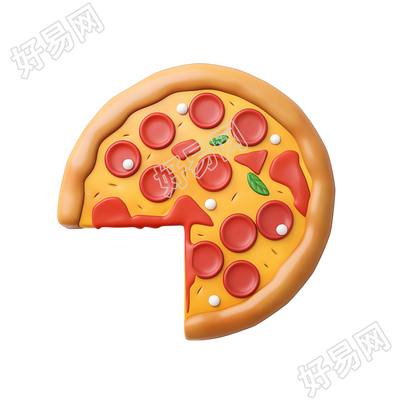 3D披萨可商用插画