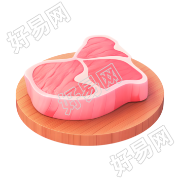 3D肉片图标创意设计插图