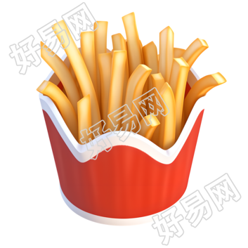 3D薯条小图标可商用素材