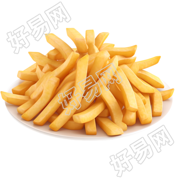3D薯条透明背景插画