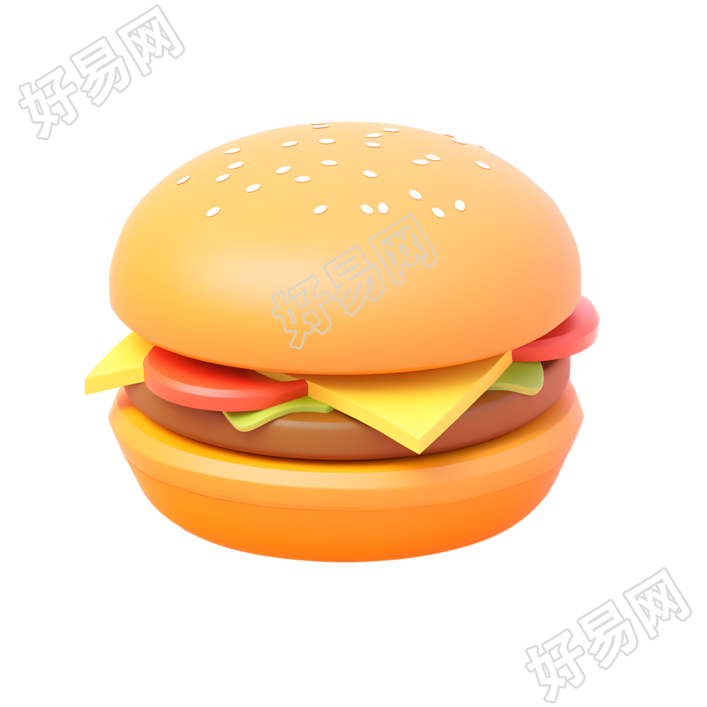 3D汉堡可商用插图