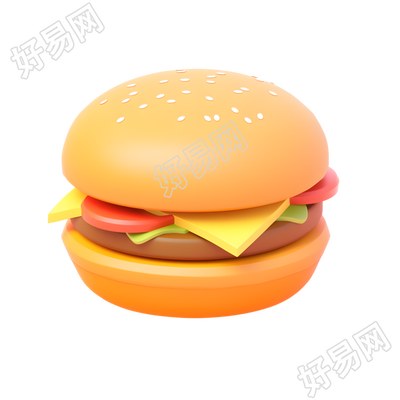 3D汉堡可商用插图