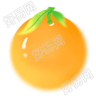 手绘橘子透明背景插画