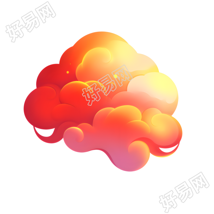 红色祥云高质量PNG素材