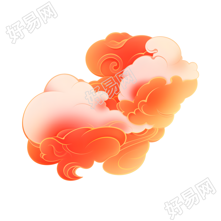 红色祥云高质量干净插图