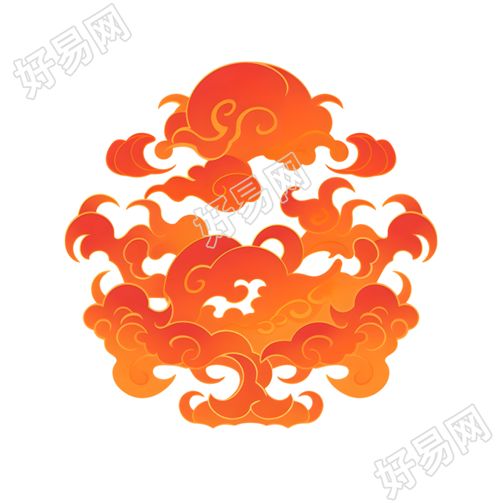 红色祥云可商用素材
