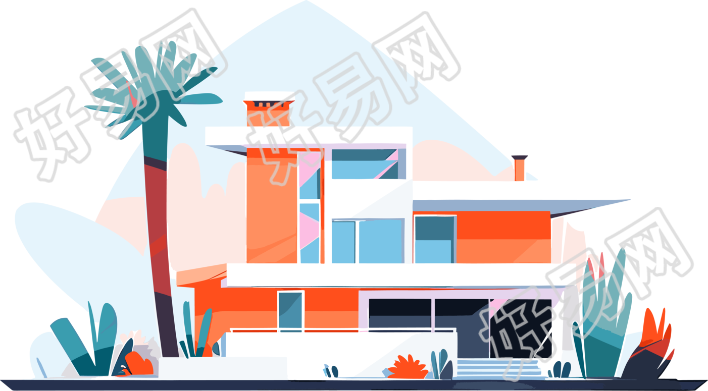 彩色房屋创意设计元素