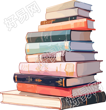 书堆2D图形插画设计素材