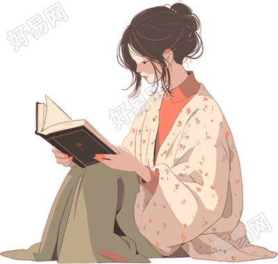 读书女孩创意设计素材