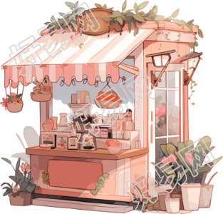 咖啡店透明背景素材