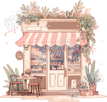 咖啡店PNG透明背景元素