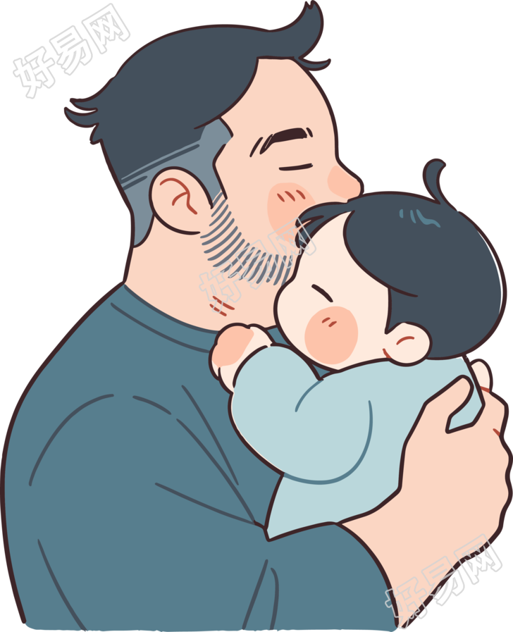父亲节父亲抱着婴儿插图