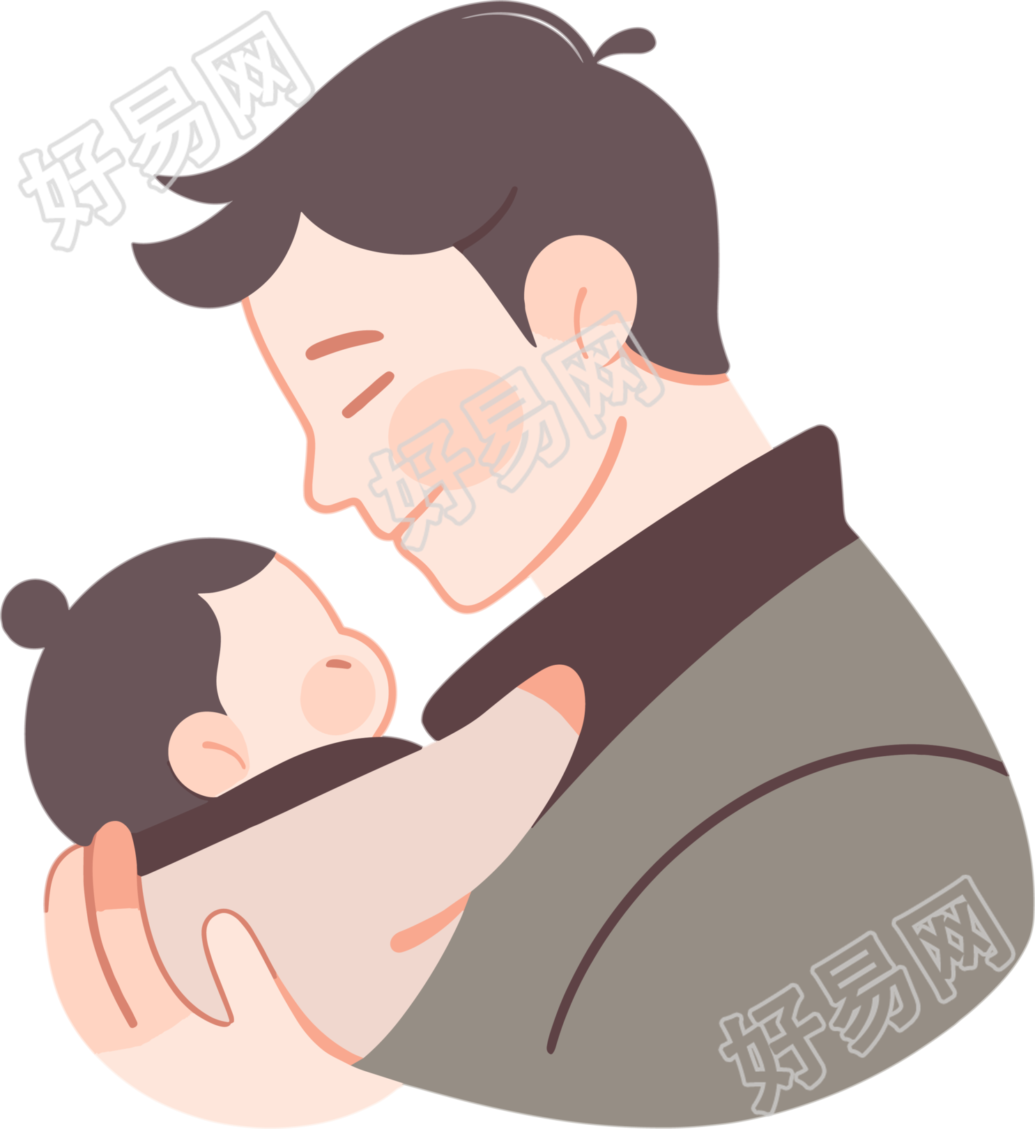 父亲节父亲怀抱婴儿插图