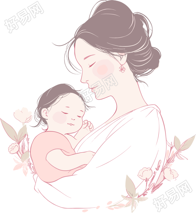 母亲节母亲和婴儿插图
