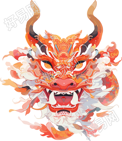 中国龙透明背景插图