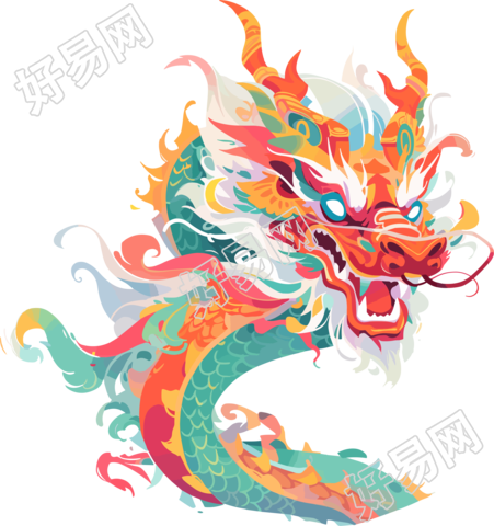 中国龙图形插画设计