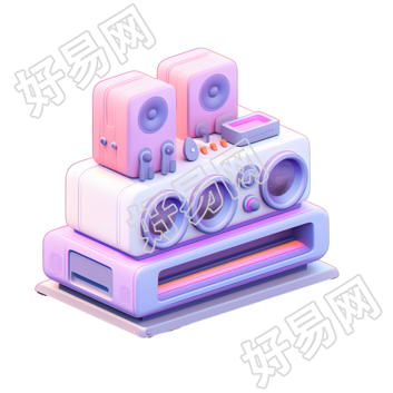 3D音响插画设计元素