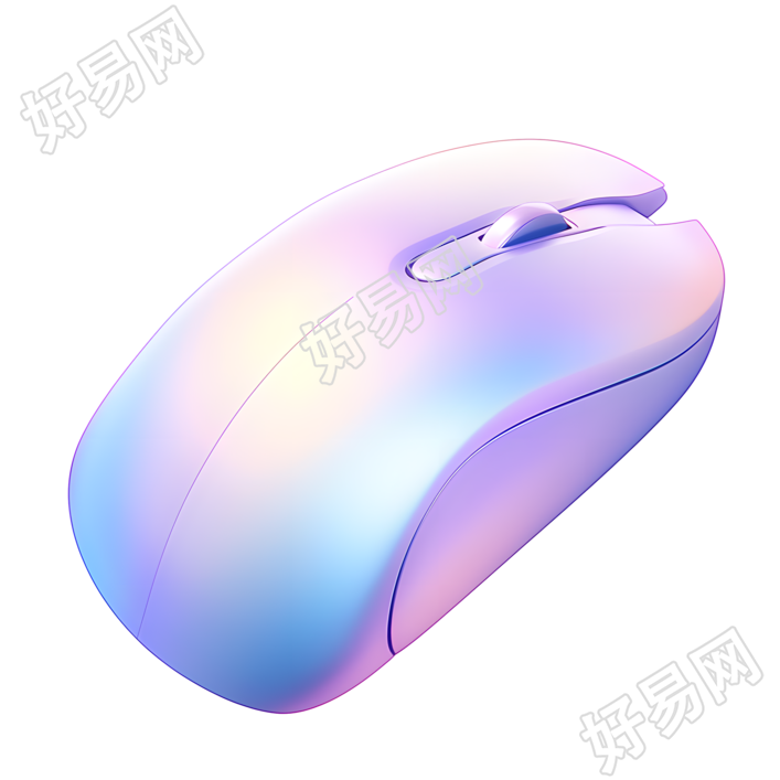 3D鼠标蓝紫色渐变图标素材