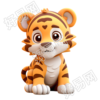 立体卡通老虎可爱素材