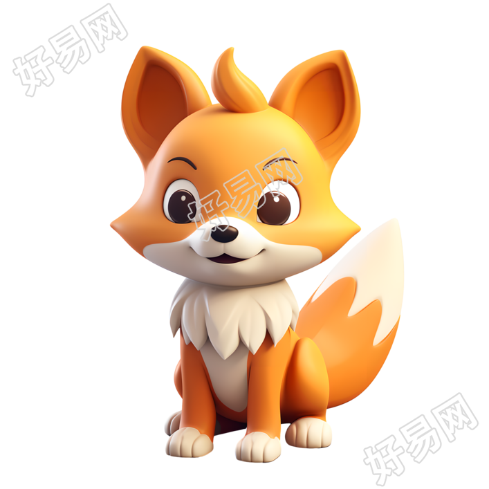 立体卡通狐狸高清3D图标素材