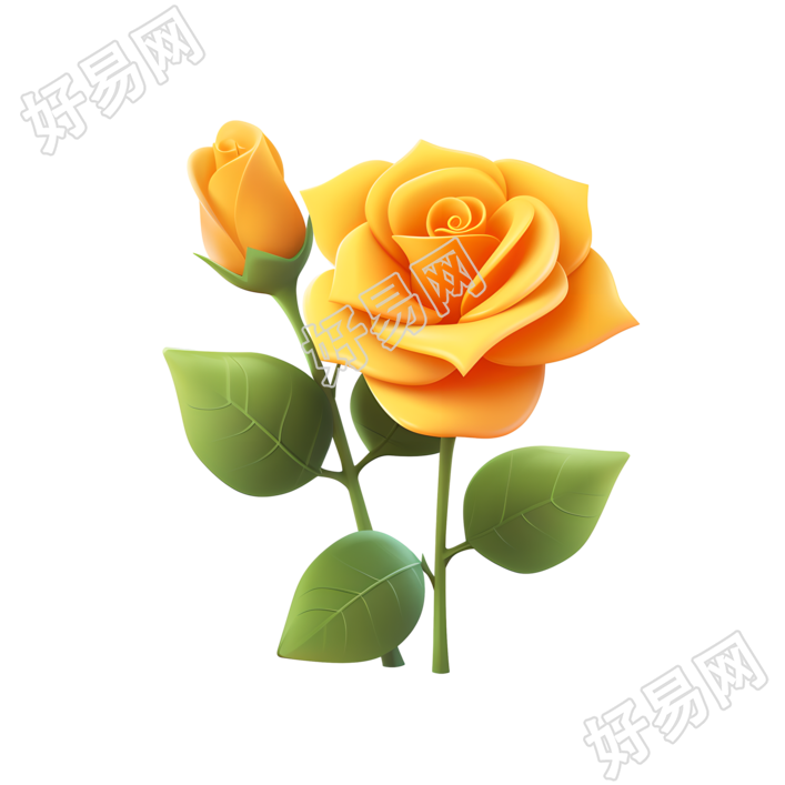 3D玫瑰花商业设计元素