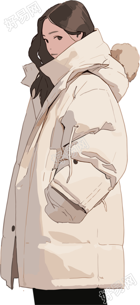 冬季羽绒服女孩商用插图