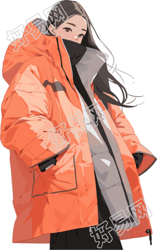 冬季羽绒服女孩保暖图形插图
