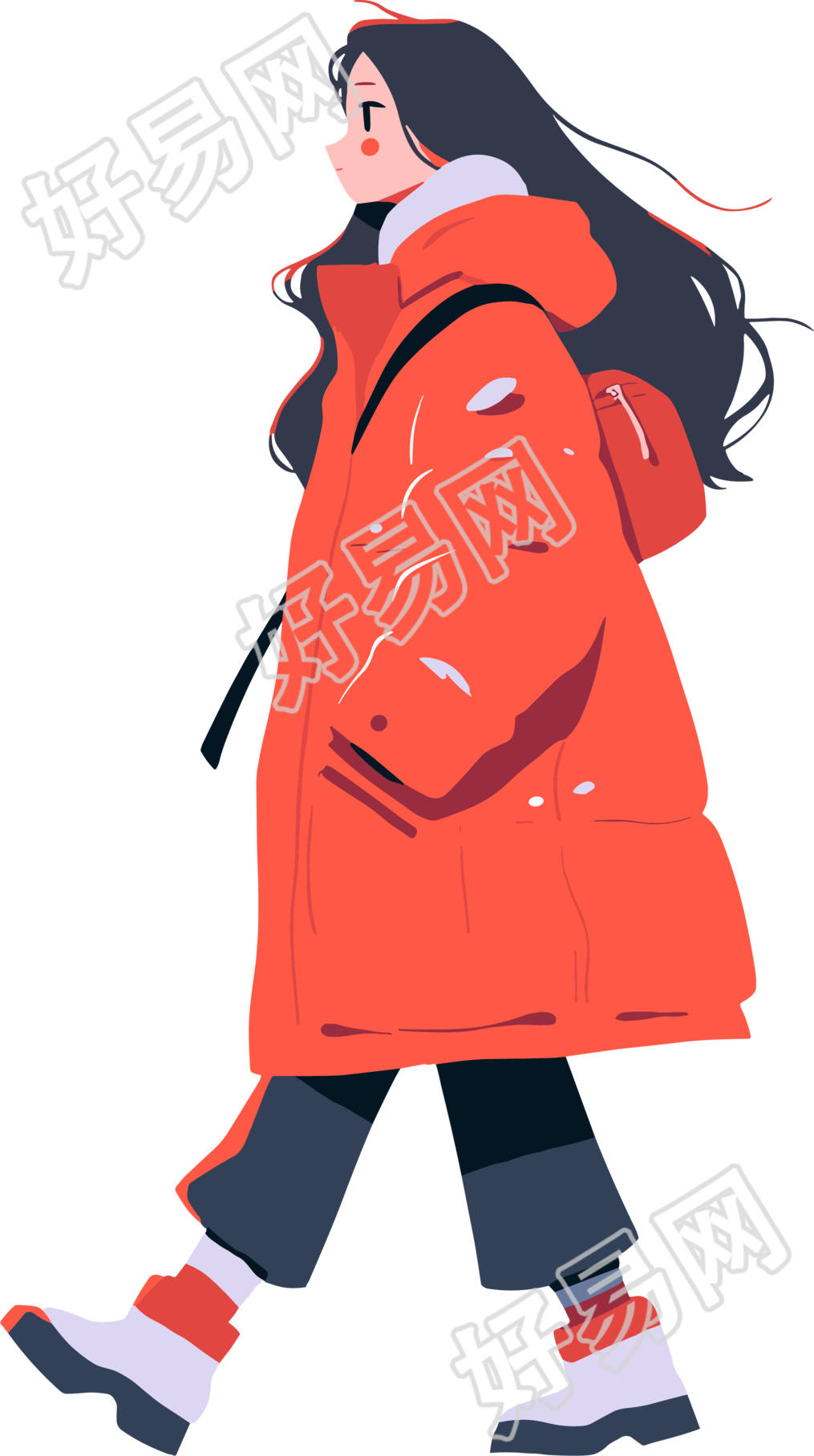 冬季羽绒服女孩保暖素材