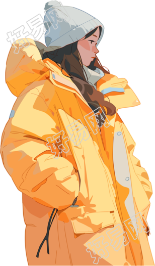 冬季羽绒服女孩插图