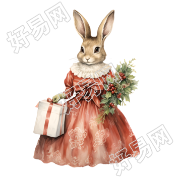 复古风兔子创意设计素材