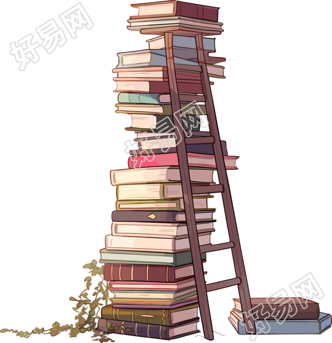 书本和梯子PNG素材